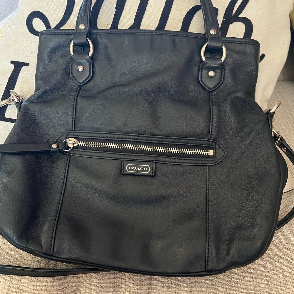 Coach Black Leather Shoulder Bag